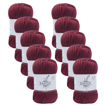10PK Malli Super Blend Basic Crochet Knitting Yarn 8ply 100g 16x9cm Mahogany