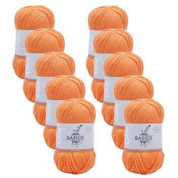 10PK Malli Super Blend Basic Crochet Knitting Yarn 8ply 100g 16x9cm Cantaloupe