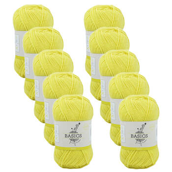 10PK Malli Super Blend Basic Crochet Knitting Yarn 8ply 100g 16x9cm Lemon