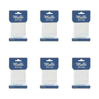 6PK Malli Sewing Soft Elastic Band Cord 3mm x 5M - Assorted