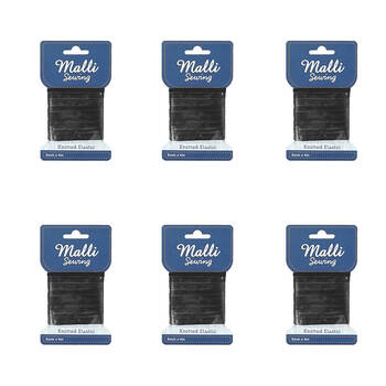 6PK Malli Sewing Soft Elastic Band Cord 6mm x 4M - Assorted