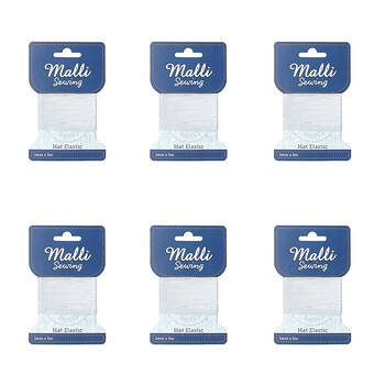 6PK Malli Sewing Round Hat Polyester/Latex Elastic Cord/String 1mm x 5M Assorted