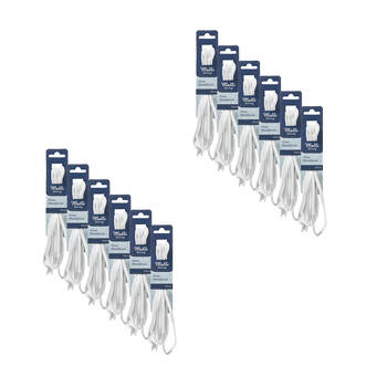 12PK Malli Sewing Oval Replacement Shoelaces 120cm - White