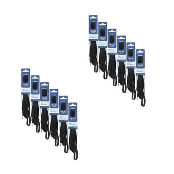 12PK Malli Sewing Flat Replacement Shoelaces 120cm - Black