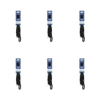 6PK Malli Sewing Flat Replacement Shoelaces 120cm - Black