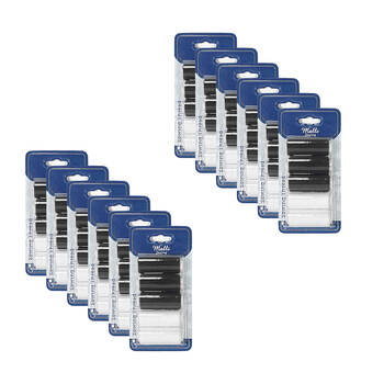 12x 5pc Malli 180M DIY Sewing Thread Spools - White/Black