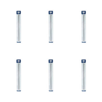 6PK Malli Aluminium/Plastic Knitting Needles 6mmx35cm - Grey