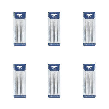 6x 6pc Malli Sewing Steel Long Hand Sewing Needles 125mm - Silver