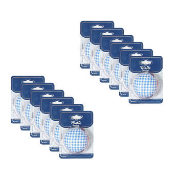 12PK Malli Sewing Wrist Sewing Pin Cushion Holder 6.5cm - Assorted