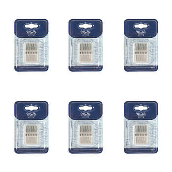 6x 5pc Malli Sewing Steel/Plastic Sewing Machine Needles Silver - Assorted 