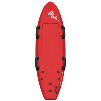 Maddog Zipper Soft Beach Surfing 3-Fin Surfboard w/ Handles 5feet Red