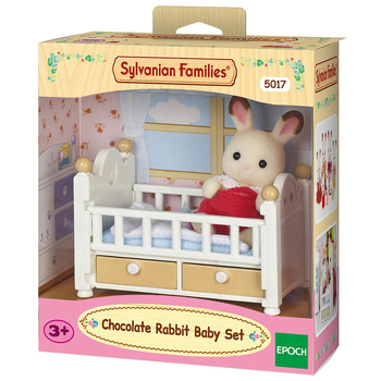 2pc Sylvanian Families Chocolate Rabbit Baby Set w/ Crib Kids Toy  3y+