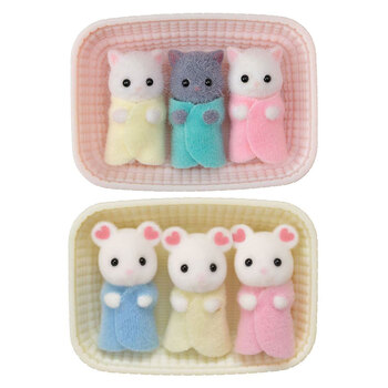 8pc Sylvanian Families Marshmallow Mice Miniature & Persian Cats Kid Toy Set 3y+