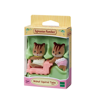 3pc Sylvanian Families Walnut Squirrel Twins Kids Miniature Toy 3y+