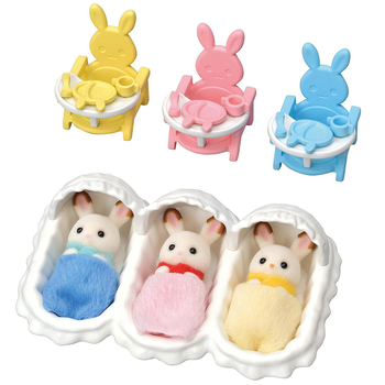 19pc Sylvanian Families Triplets Care Set Kids Miniature Toy Set 3y+