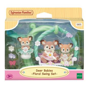 Sylvanian Families Deer Babies Floral Swing Set Kids Doll Toy 3y+