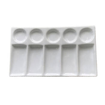 Sinoart 10-Well Watercolour & Painting Slant Palette 11x19cm Porcelain/Ceramic