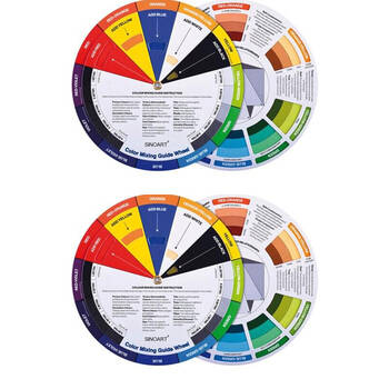 2PK Sinoart Mini Artist Colour Painting/Drawing Mixing Wheel Tool 13cm Diametre