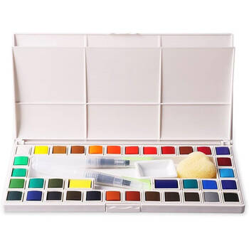 Sinoart 36 Pan Watercolour Studio Artist Painting Set 24x12.2x2.3cm
