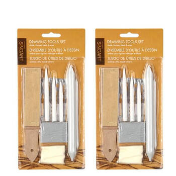 2x 9pc Sinoart Student Essentials Multi-Media Drawing Tool Set Beginners