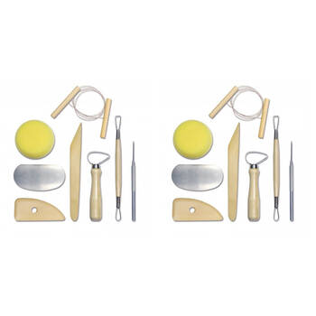 2x 8pc Sinoart Essential Artists Pottery and Ceramics Tools Kit Starter Set