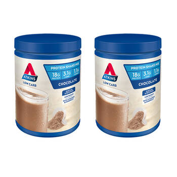 2PK Atkins Low Carb Sugar Protein Shake Mix Keto Friendly 330g Chocolate