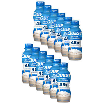 12PK Quest 45g High Protein Post Workout Milkshake Drink 414mL Vanilla