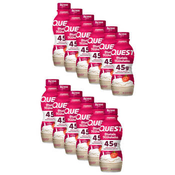 12PK Quest 45g High Protein Post Workout Milkshake Drink 414mL Strawberry