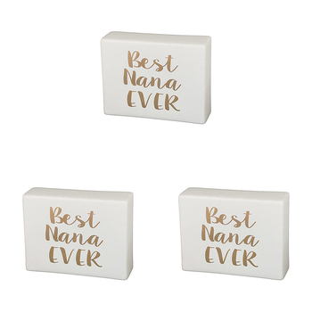 3PK LVD Ceramic Sign Best Nana Decorative Home/Lounge Decor Ornament