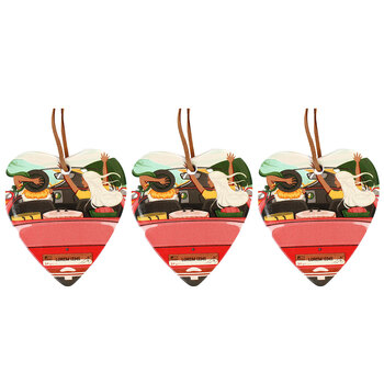 3PK LVD Ceramic Hanging 8x9cm Heart Partners Crime Ornament Home Decor