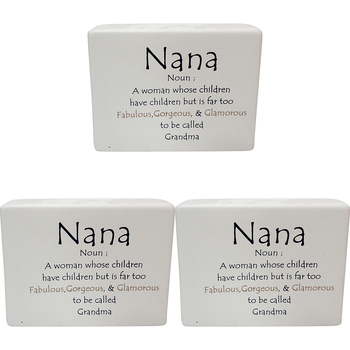 3PK LVD Ceramic Sign Nana Glamorous Decorative Home/Lounge Decor Ornament