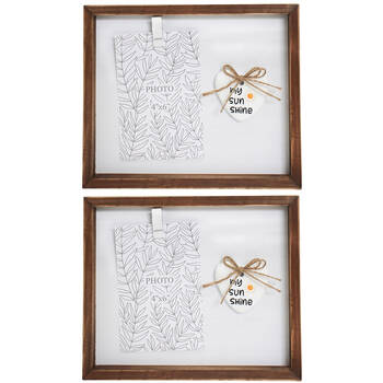 2PK LVD Warm-Toned Wooden Resin Framed Picture/Photo 25x3.5x21cm My Sunshine