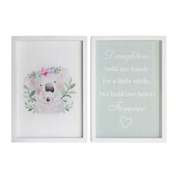 2pc LVD MDF 28cm Daughters Forever Sign Kids Bedroom Decor Set - Green/White