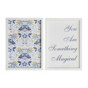 2pc LVD MDF 20x28cm Something Magical Wall Hanging Sign Decor Set