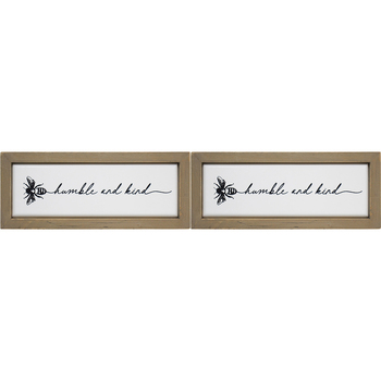 2PK LVD 17cm MDF Bee Humble Sign Wall/Door Hanging Shelf Display