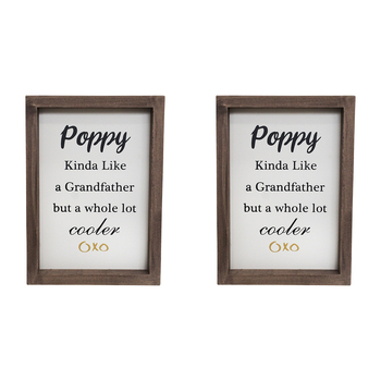 2PK LVD 21cm MDF Poppy Kinda Like Sign Wall/Door Hanging Shelf Display