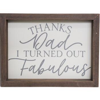 LVD MDF 20cm Dad Thanks Sign Father's Day Hanging/Desk Plaque