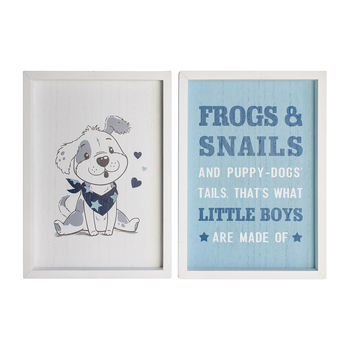 2pc LVD MDF 20x28cm Little Boys Wall Hanging Sign Decor Set