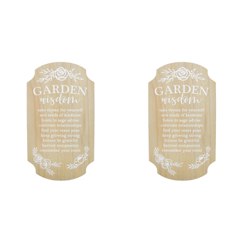 2PK LVD 50cm MDF Garden Sign Wall/Door Hanging Display