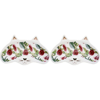 2PK LVD Cat Gum Flower 19cm Trinket Soap/Glasses Dish Table Deocr