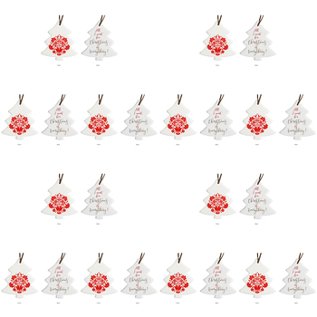 12PK LVD 8x9cm Tree Wreath Home Hanging Christmas Decor - Red