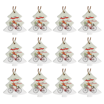 12PK LVD Hanging Tree Christmas Bike Decorative Sculpture Home/Lounge Decor