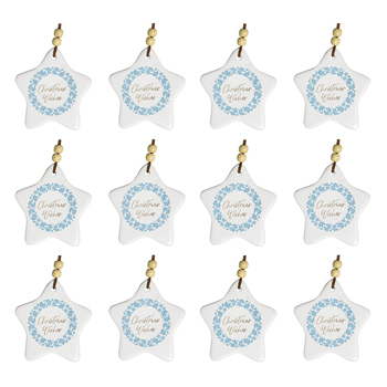 12PK LVD Hang Star Aqua Wreath Decorative Sculpture Home/Lounge Decor