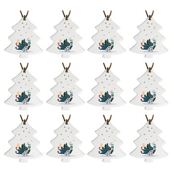 12PK LVD Hang Tree Christmas Dove Decorative Sculpture Home/Lounge Decor