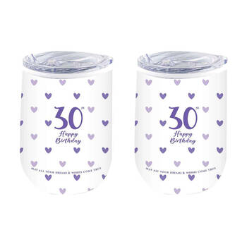 2PK LMD 30th Sweet Heart Double Walled Insulated Mug 360ml