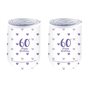 2PK LMD 60th Sweet Heart Double Walled Insulated Mug 360ml