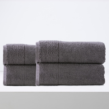 4pc Renee Taylor Aireys 650GSM Zero Twist Bath Sheet Nickel
