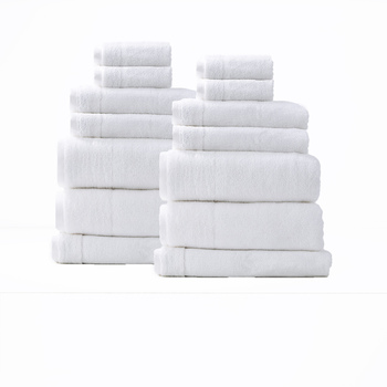 14pc Renee Taylor Aireys 650GSM Zero Twist Towel Set Snow