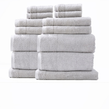 14pc Renee Taylor Aireys 650GSM Zero Twist Towel Set Vapour