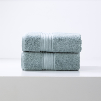2pc Renee Taylor Brentwood 650GSM Low Twist Bath Sheet Gray Mist